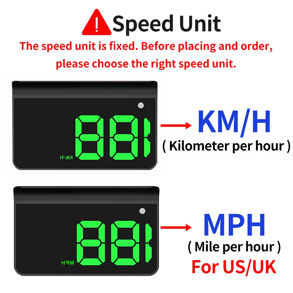 Revolutionize Your Driving Experience with Our Universal HUD Head-Up Display GPS Speedometer - Easy Plug & Play Installation!
