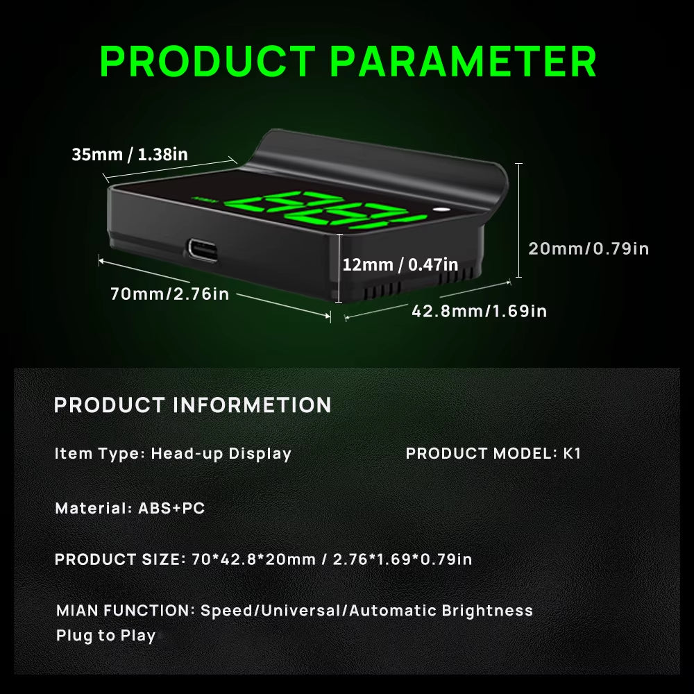 Revolutionize Your Driving Experience with Our Universal HUD Head-Up Display GPS Speedometer - Easy Plug & Play Installation!