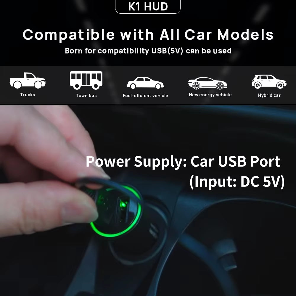 Revolutionize Your Driving Experience with Our Universal HUD Head-Up Display GPS Speedometer - Easy Plug & Play Installation!