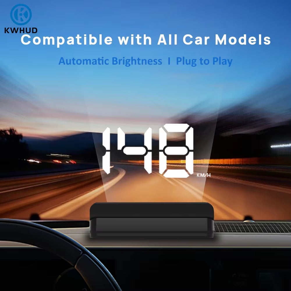 Revolutionize Your Driving Experience with Our Universal HUD Head-Up Display GPS Speedometer - Easy Plug & Play Installation!